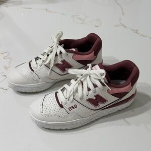 New Balance Women's Sneakers in Sea Salt and Burgundy | 6